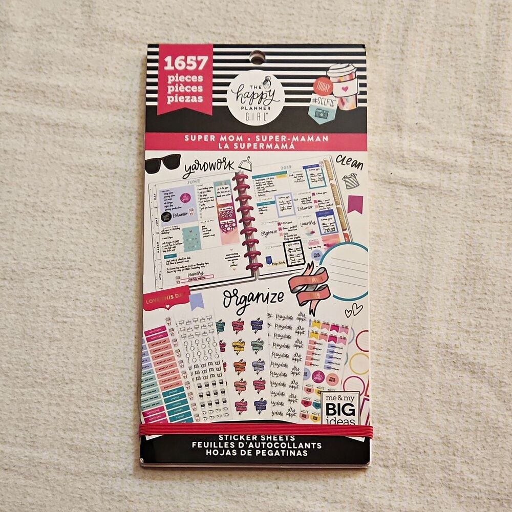 New The Happy Planner Girl Super Mom Sticker Value Pack 1657 Pcs Create 365